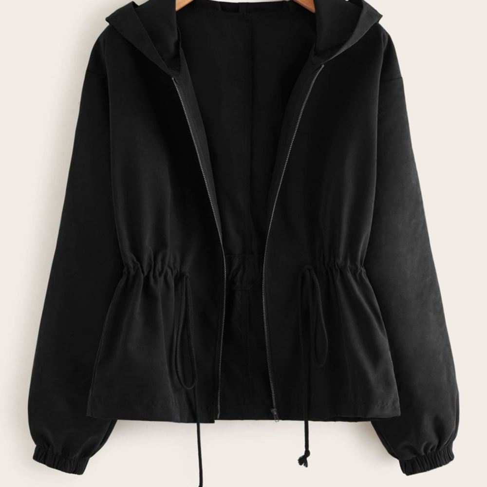 Black drawstring jacket